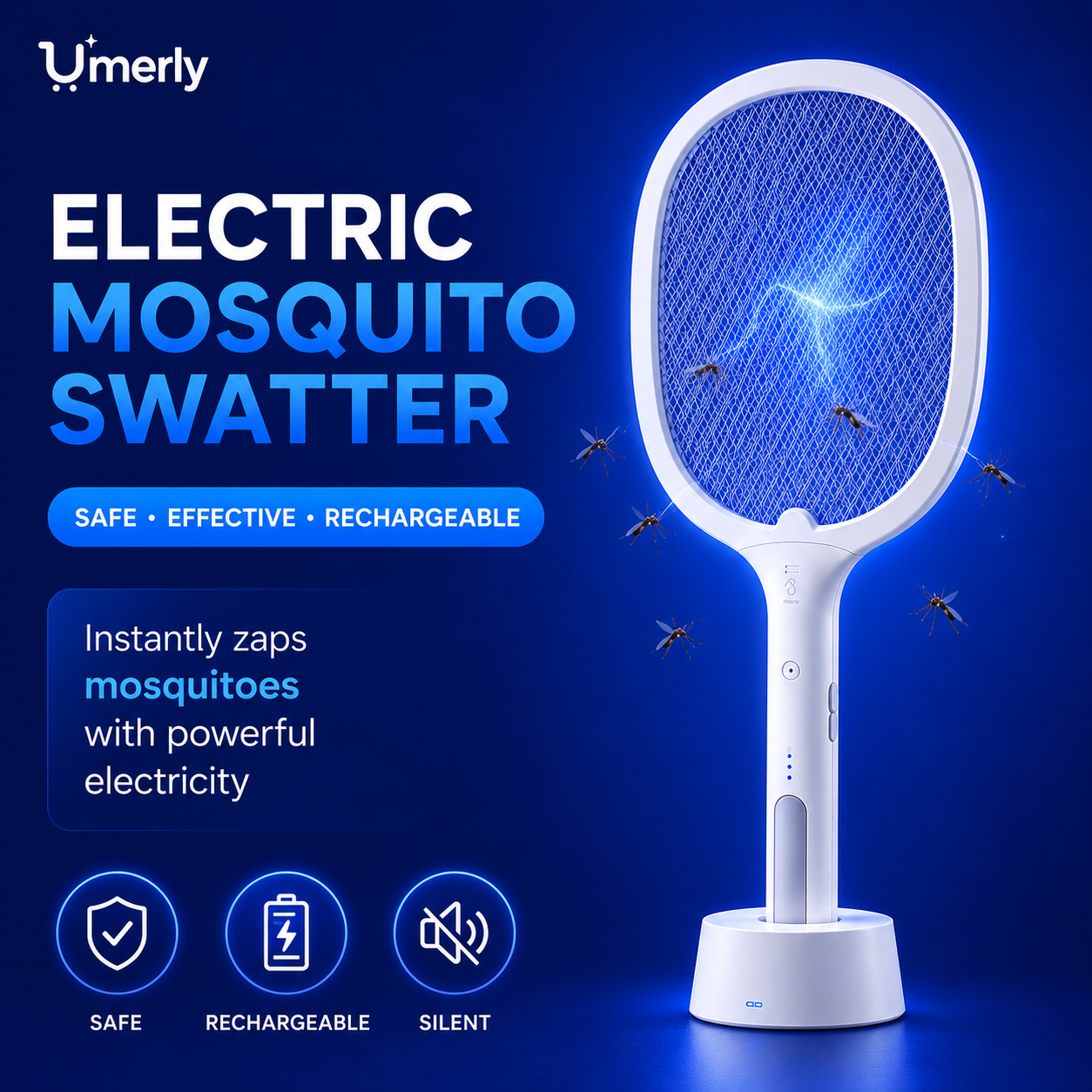 2-in-1 Rechargeable Mosquito Killer Racket