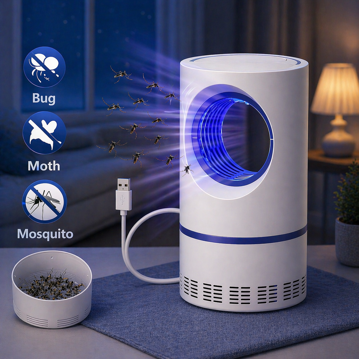 UV Mosquito Killer Lamp Silent & Powerful Protection