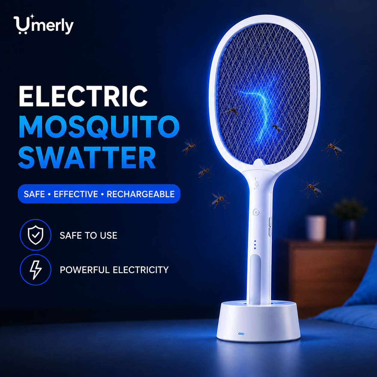 2-in-1 Rechargeable Mosquito Killer Racket