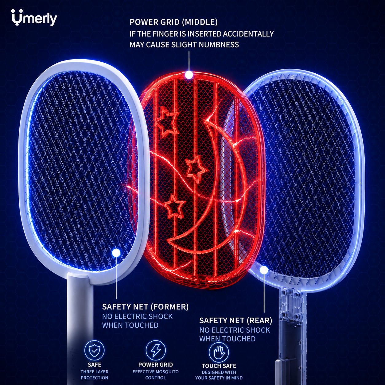2-in-1 Rechargeable Mosquito Killer Racket