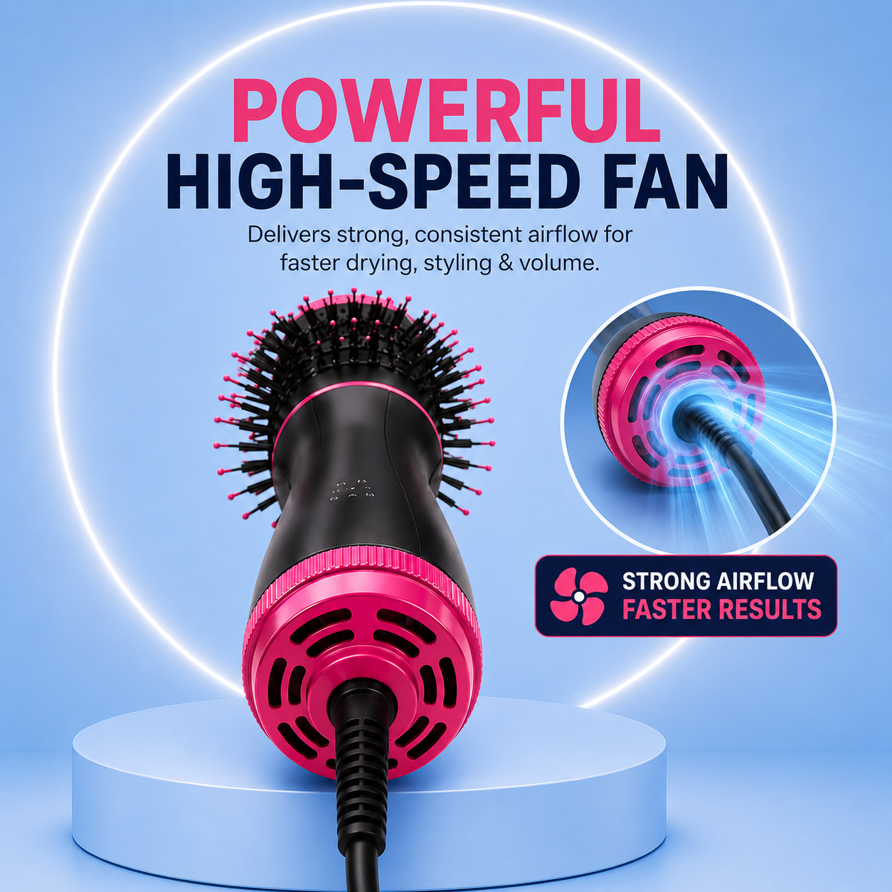 3-in-1 Hair Dryer Brush – Salon-Style Hair in Minutes at Home